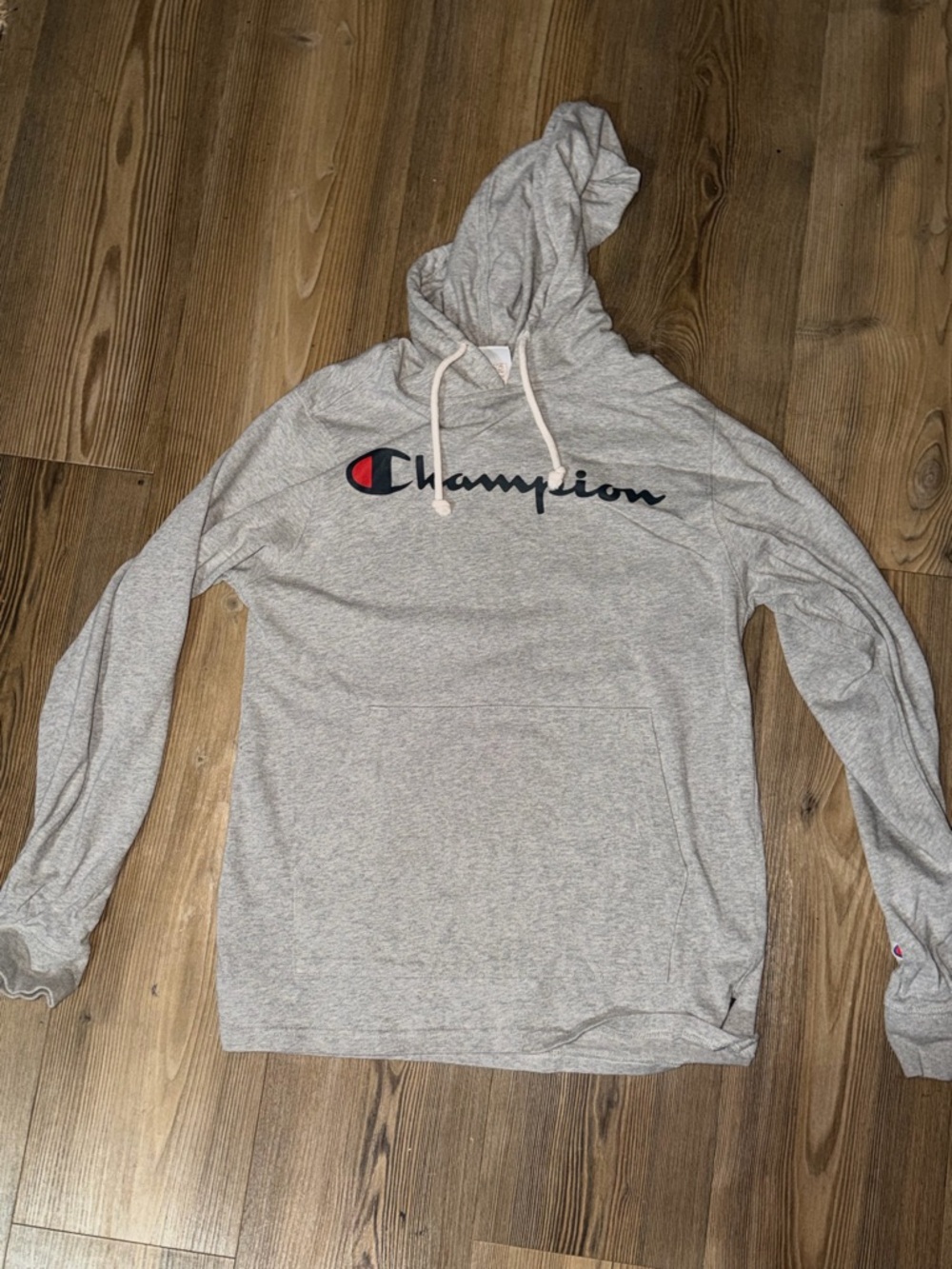 Champion Light Gray Logo Pullover Hoodie